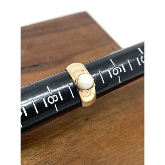 Pearl Cocktail Ring 14k Yellow Gold Estate Jewelry Women's Size 7.25 - Picture 9 of 14